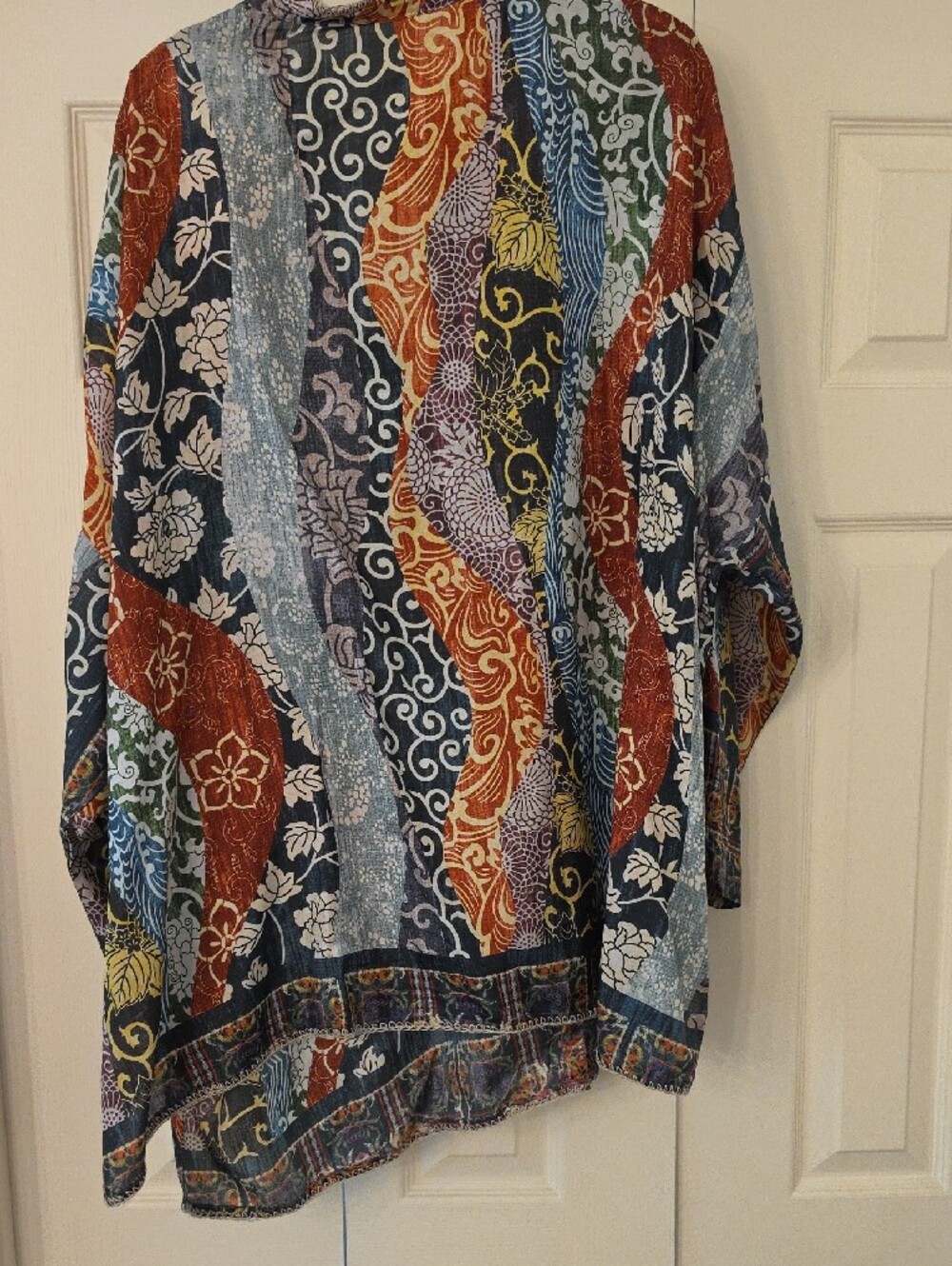 Johnny Was Multicolor Patchwork Button-Front Jacket - Picture 5 of 5
